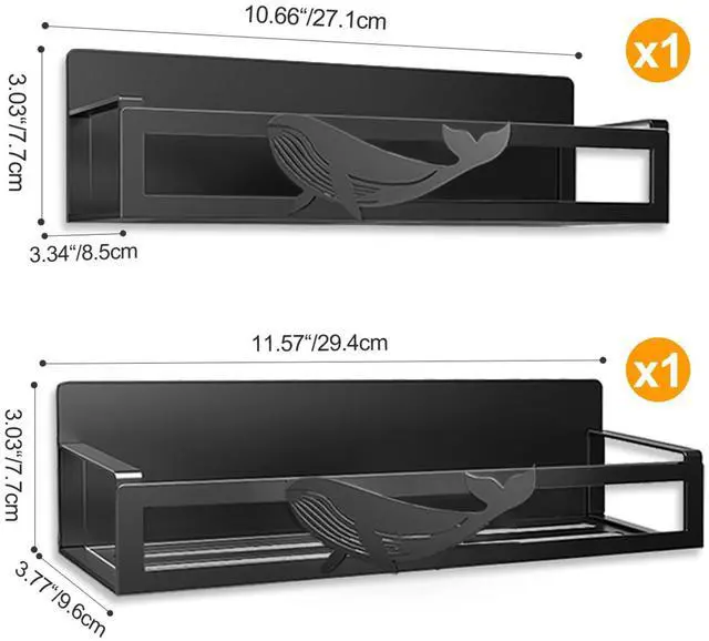 Alt view image 7 of 7 - Magnetic Spice Rack for Refrigerator, 2 Pack Metal Magnetic Shelf Organizer for Fridge Side, Strong Spice Storage Rack for Kitchen, Black