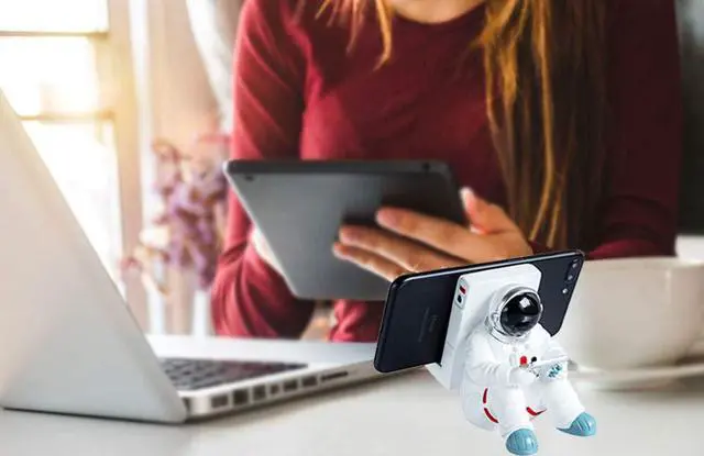 Alt view image 5 of 7 - Phone Holder for Desk, Creative Astronaut Cell Phone Stand Tablets Phone Holder Phone Supporter for iPhone, Ipad, Samsung Phone