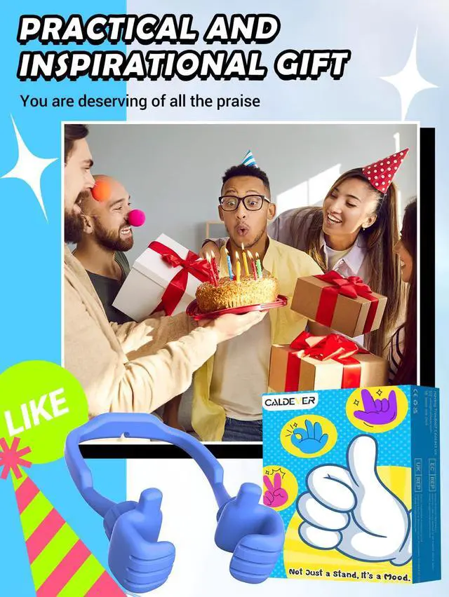 Alt view image 3 of 7 - Teen Boys Gifts for Men Adults Fathers Day Cell Phone Stand: UPGRADE Gifts for Kids Son Adjustable Lazy Thumbs Up Phone Holder for Desk Cool Gadgets Fun Gifts ideas for Him Husband Stocking Stuffers