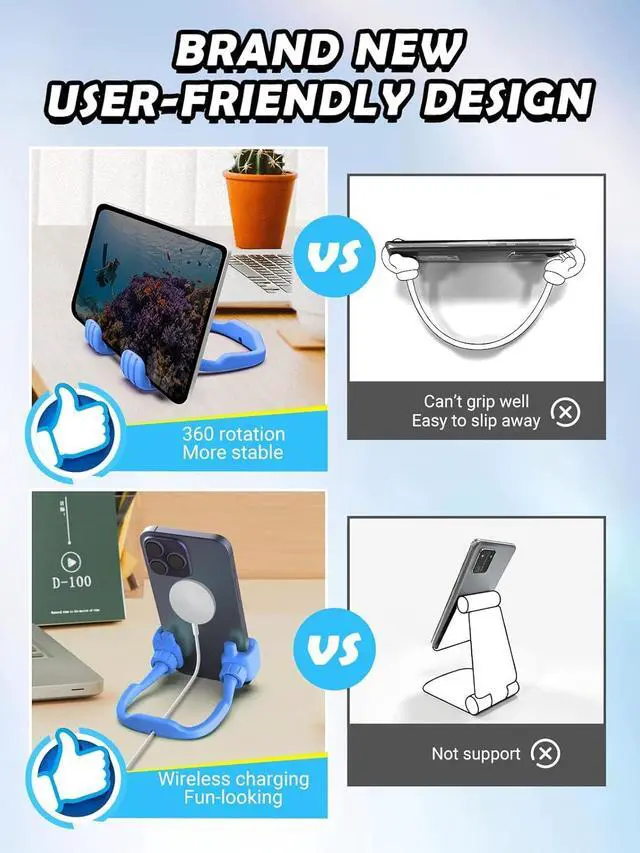 Alt view image 6 of 7 - Teen Boys Gifts for Men Adults Fathers Day Cell Phone Stand: UPGRADE Gifts for Kids Son Adjustable Lazy Thumbs Up Phone Holder for Desk Cool Gadgets Fun Gifts ideas for Him Husband Stocking Stuffers