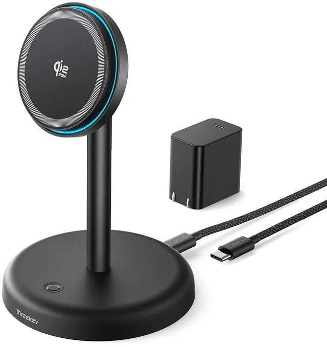 Main image of Qi2 Certified 25W Magnetic Charging Stand with Cooling Fan & LED Light, Fast Wireless Charger Station for iPhone 17-12 Series/Galaxy S26-S25Included 35W Adapter &5ft Cable