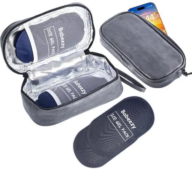 Main image of Keep Your Phone Safe from Extreme Heat Car Phone Cooling Bag Includes 2 Reusable Ice Packs Fits All Phones (Grey)