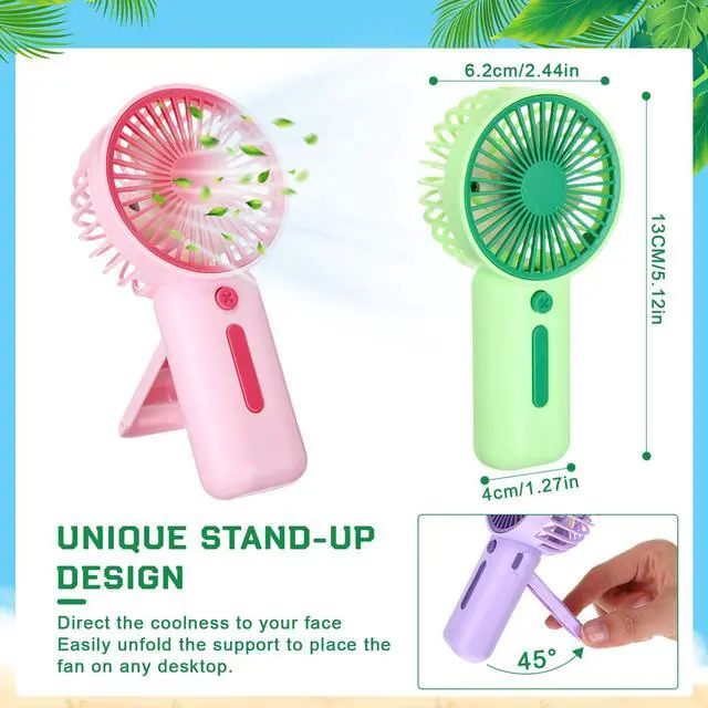 Alt view image 2 of 7 - Mini Portable Fans Bulk Mini Handheld Fans Small Portable Desk Fan Battery Operated Powerful Fan for Travel Beach Camping(24 Pcs)