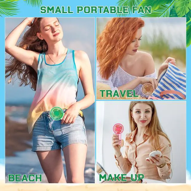 Alt view image 6 of 7 - Mini Portable Fans Bulk Mini Handheld Fans Small Portable Desk Fan Battery Operated Powerful Fan for Travel Beach Camping(24 Pcs)