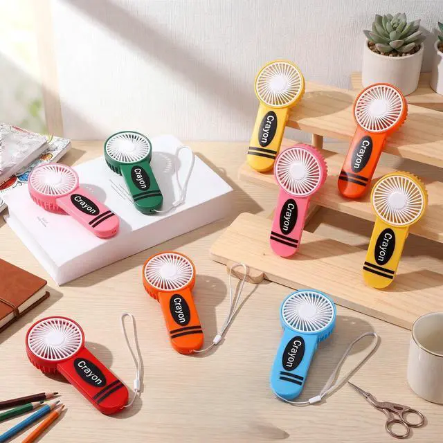 Alt view image 4 of 7 - 24 Pcs Mini Handheld Fans Bulk Back to School Gifts Crayon Electric Portable Hand Held Fans Battery Powered for Outdoor Summer Travel Beach Cooling Gifts