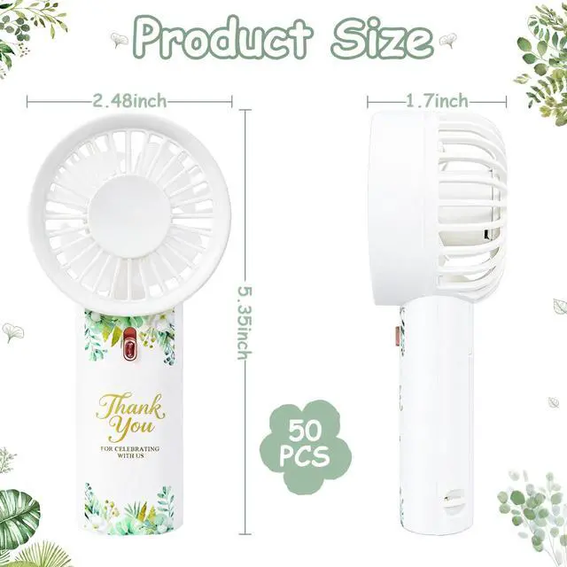 Alt view image 2 of 6 - Electric Wedding Fans Mini Portable Fan 50 Pcs Small Handheld Fan Battery Operated Hand Fans Bulk Lightweight Personal Fan for Wedding Guests Bridal Party Favor Bridesmaid Gifts ( Battery Not Include)