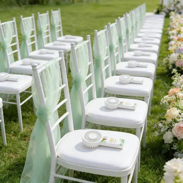 Alt view image 4 of 6 - Electric Wedding Fans Mini Portable Fan 50 Pcs Small Handheld Fan Battery Operated Hand Fans Bulk Lightweight Personal Fan for Wedding Guests Bridal Party Favor Bridesmaid Gifts ( Battery Not Include)