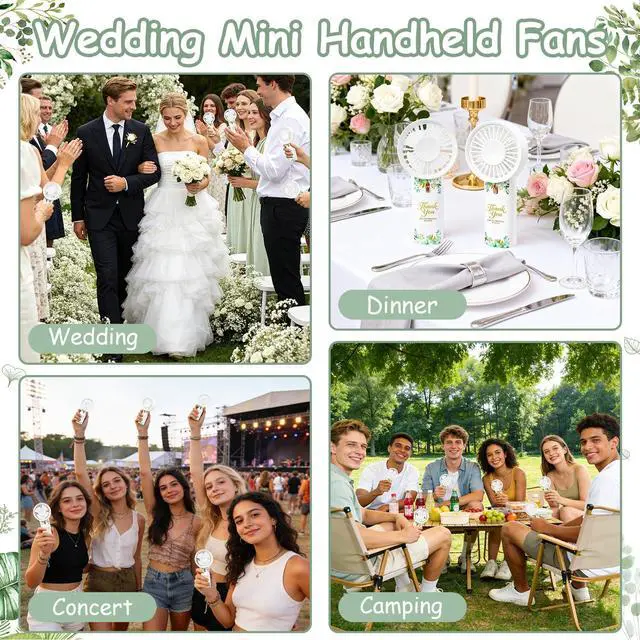 Alt view image 5 of 6 - Electric Wedding Fans Mini Portable Fan 50 Pcs Small Handheld Fan Battery Operated Hand Fans Bulk Lightweight Personal Fan for Wedding Guests Bridal Party Favor Bridesmaid Gifts ( Battery Not Include)