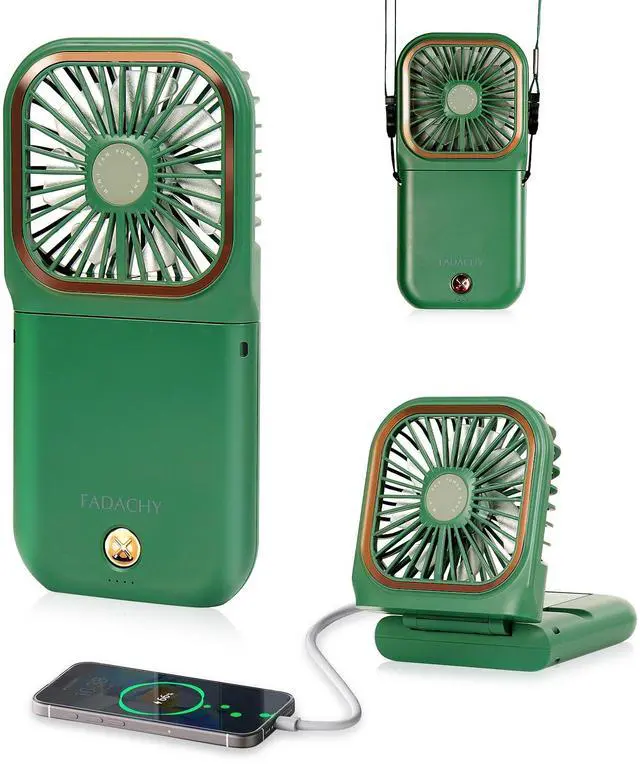 Main image of Mini Fan,USB Portable Charger Handheld Fan, Small Personal Fan with 3 Speeds Neck Fan 3000mAh Power Bank