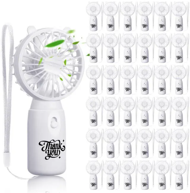 Main image of 36 Pcs Mini Portable Handheld Fan, Battery Operated Fan with Lanyard, Employee Appreciation Gift Wedding Thank You Gift for Guests Bridal Shower Favor, Batteries Not Included(White)