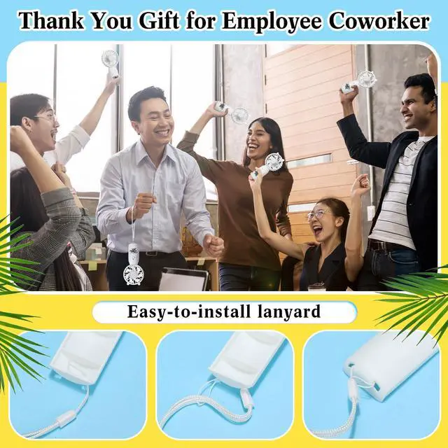 Alt view image 4 of 7 - 36 Pcs Mini Portable Handheld Fan, Battery Operated Fan with Lanyard, Employee Appreciation Gift Wedding Thank You Gift for Guests Bridal Shower Favor, Batteries Not Included(White)