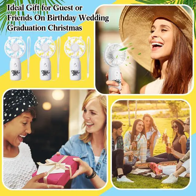 Alt view image 6 of 7 - 36 Pcs Mini Portable Handheld Fan, Battery Operated Fan with Lanyard, Employee Appreciation Gift Wedding Thank You Gift for Guests Bridal Shower Favor, Batteries Not Included(White)