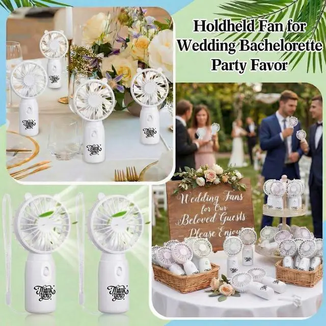 Alt view image 5 of 7 - 36 Pcs Mini Portable Handheld Fan, Battery Operated Fan with Lanyard, Employee Appreciation Gift Wedding Thank You Gift for Guests Bridal Shower Favor, Batteries Not Included(White)