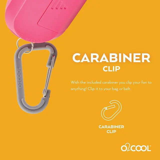 Alt view image 4 of 7 - Personal Mini Misting Fan - Portable Battery Operated Handheld Cooling Accessory with Fine Mist Spray for Outdoor, Beach, Camping - Convenient Carabiner Clip for Easy Travel - Pink 2 Pack
