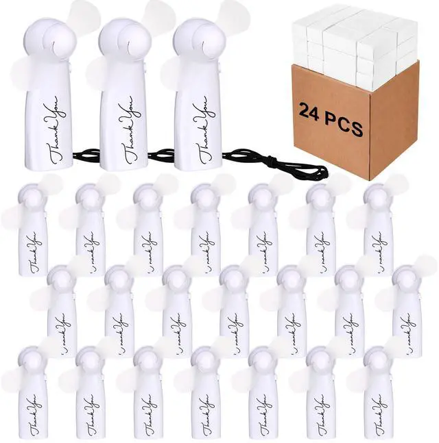 Main image of 24 Pcs Employee Appreciation Gifts Bulk Mini Handheld Fans Thank You Fans Battery Operated Small Portable Fan Appreciation Gifts for Team Coworker Staff Teacher Student (White)