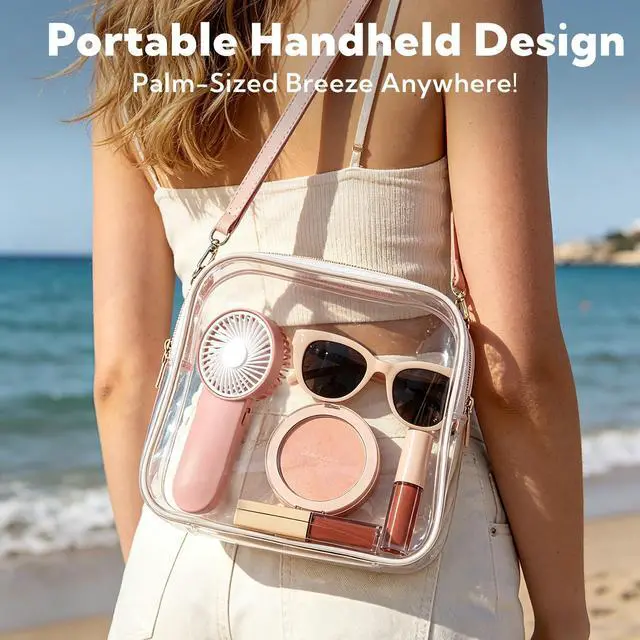Alt view image 4 of 7 - 24 Pcs Mini Portable Fan Handheld Fan Bulk 1 Speed Electric Cute Battery Powered for Lash Makeup Women Men Travel Beach Camping Indoor Outdoor SummerPink
