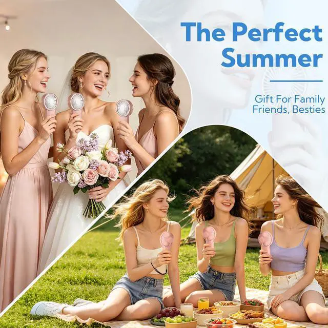 Alt view image 5 of 7 - 24 Pcs Mini Portable Fan Handheld Fan Bulk 1 Speed Electric Cute Battery Powered for Lash Makeup Women Men Travel Beach Camping Indoor Outdoor SummerPink