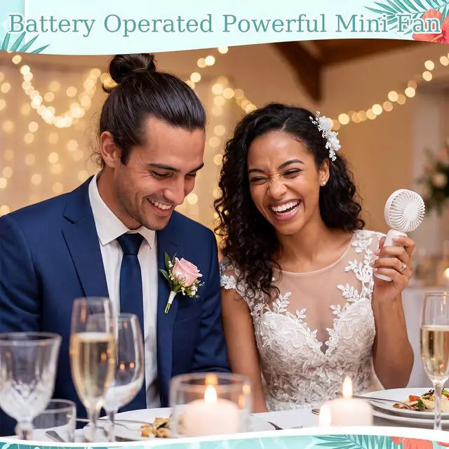 Alt view image 5 of 7 - 24 Pcs Mini Fans Portable Handheld Fan Bulk Battery Operated Personal Small Fans Powerful Hand Held Fan for Wedding Summer Travel Camping, Not Included AA Battery (White,Black,Pink,Purple)