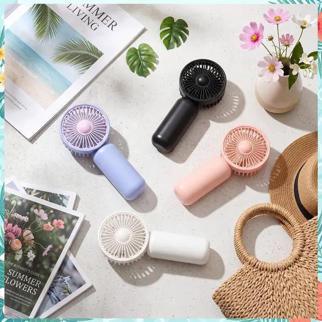 Alt view image 7 of 7 - 24 Pcs Mini Fans Portable Handheld Fan Bulk Battery Operated Personal Small Fans Powerful Hand Held Fan for Wedding Summer Travel Camping, Not Included AA Battery (White,Black,Pink,Purple)