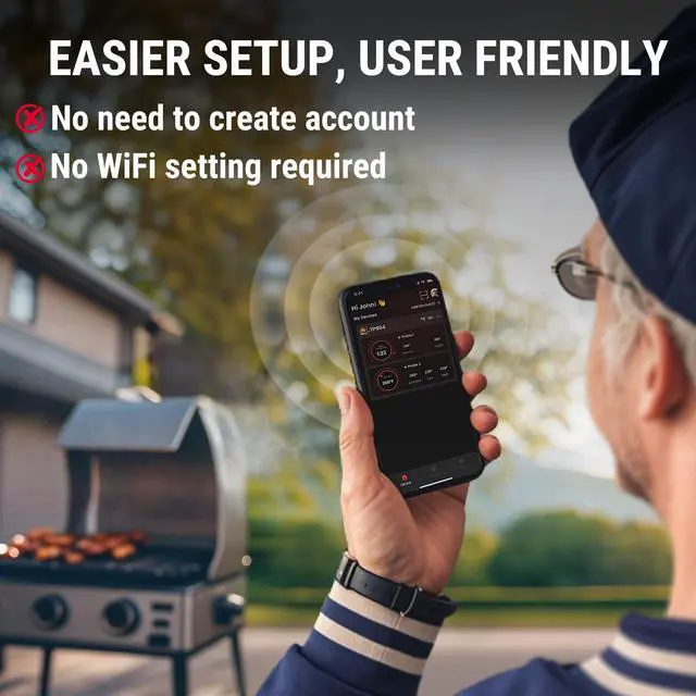 Alt view image 5 of 7 - 450 ft Bluetooth Meat Thermometer with 2 Probes, Meat Thermometer Digital Wireless for BBQ Oven, Smoker Thermometer for Cooking Chicken Steaks Poultry (Previously ThermoPro)