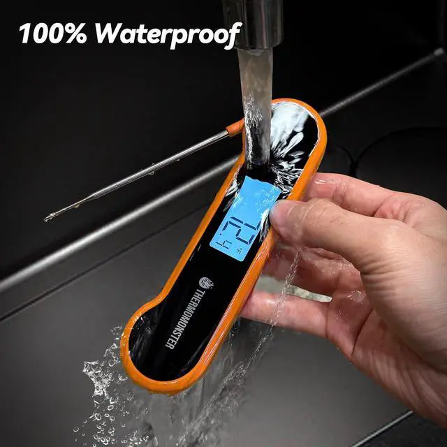 Alt view image 5 of 7 - 0.5 Sec Instant Read Meat Digital with ±0.5 Precision, Food Thermometer for Cooking Kitchen Gadgets, Oven Grill Candy BBQ Essentials Accessories, Gifts for Him Dad Men Birthday, Orange