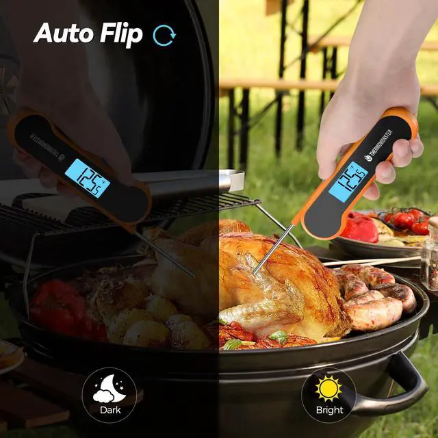 Alt view image 4 of 7 - 0.5 Sec Instant Read Meat Digital with ±0.5 Precision, Food Thermometer for Cooking Kitchen Gadgets, Oven Grill Candy BBQ Essentials Accessories, Gifts for Him Dad Men Birthday, Orange