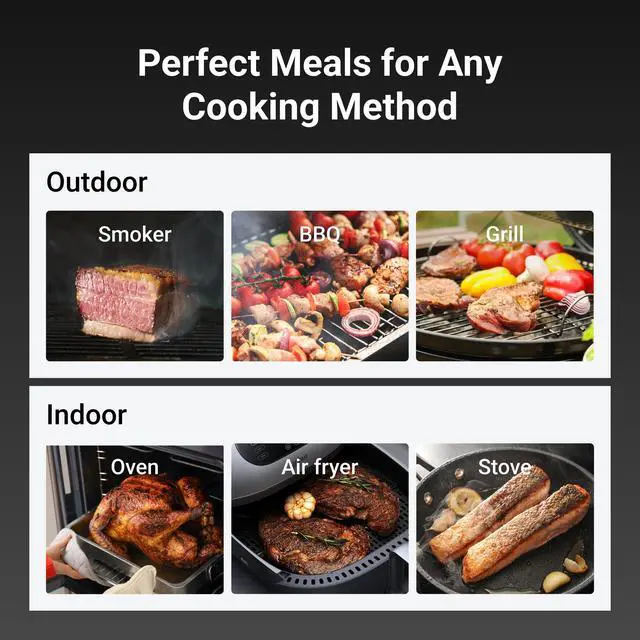Alt view image 7 of 7 - Smart Bluetooth Wireless Meat Thermometer: Standalone Base, WiFi Unlimited Range, 6 Sensors with NIST Certified Accuracy, 2 Probes for Kitchen, BBQ, Grill, Oven, Smoker, Rotisserie