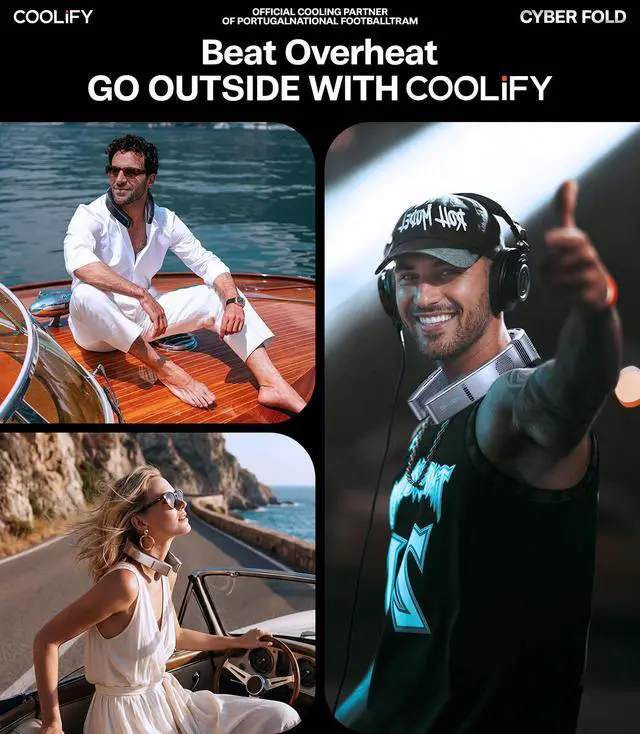 Alt view image 7 of 7 - 2026 Cyber Fold AI Neck Air Conditioner, Ultimate Cooler Max Cooling Area, Neck & Face Cooler with Adjustable Strong Wind, Rechargeable Neck Fan for Travel Gift for Dad, Husband, Black