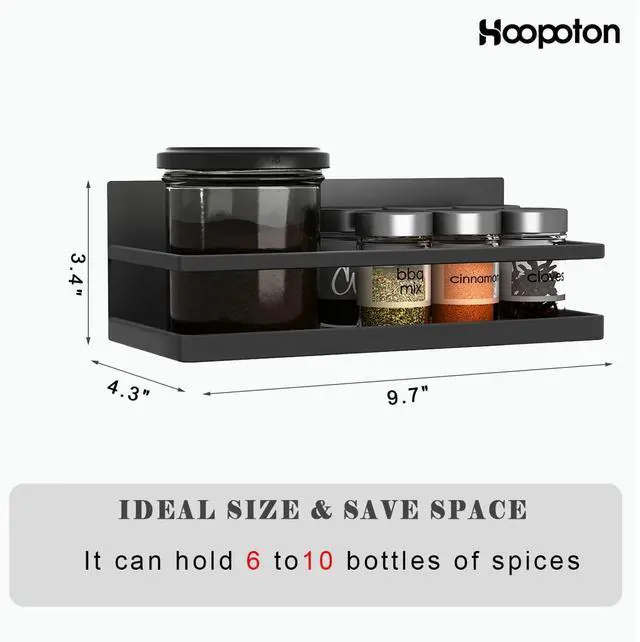 Alt view image 2 of 5 - 2 Pack Magnetic Spice Rack, Easy to Install on The Side of Refrigerator/Space Saving Kitchen Organization Shelf Organizer for Cabinet