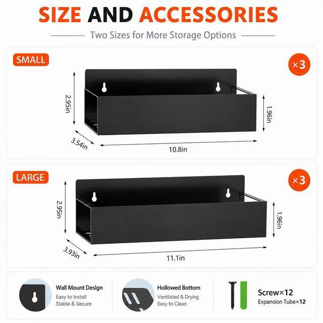 Alt view image 2 of 7 - 6 Pack Metal Magnetic Spice Rack for fridge, Heavy Duty