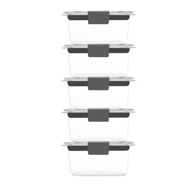 Alt view image 2 of 7 - Brilliance BPA-Free Food Storage Containers Multi Pack, 1.3 Cup Plastic Containers with Lids, 5 Pack, Leak Proof, Microwave & Dishwasher Safe