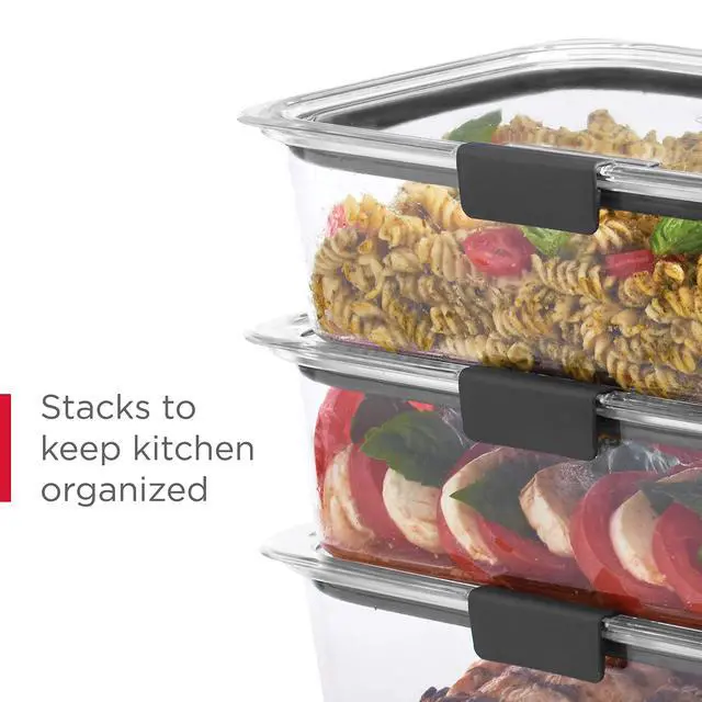 Alt view image 6 of 7 - Brilliance BPA-Free Food Storage Containers Multi Pack, 1.3 Cup Plastic Containers with Lids, 5 Pack, Leak Proof, Microwave & Dishwasher Safe