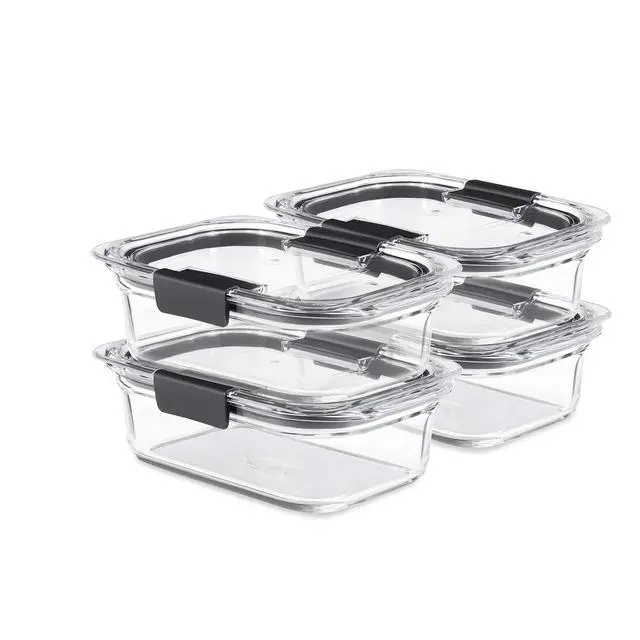 Main image of Brilliance Glass Food Storage Containers, 3.2 Cup, Set of 4, BPA-Free, Leak-Proof, Clear