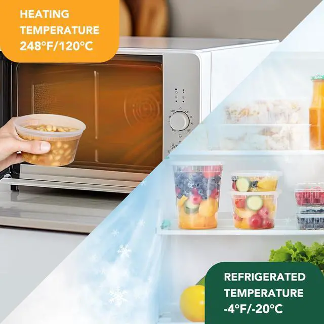 Alt view image 6 of 7 - 24 Pack 16 oz Deli Containers with Lids, Plastic Food Storage Freezer Storge Soup Containers with Lids - Microwave, Freezer & Dishwasher Safe Eco-Friendly, BPA-Free, Reusable & Stackable