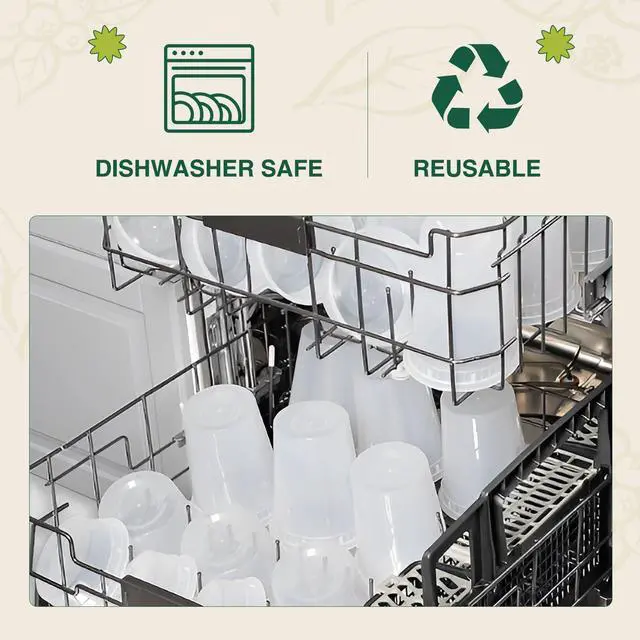 Alt view image 7 of 7 - 24 Pack 16 oz Deli Containers with Lids, Plastic Food Storage Freezer Storge Soup Containers with Lids - Microwave, Freezer & Dishwasher Safe Eco-Friendly, BPA-Free, Reusable & Stackable