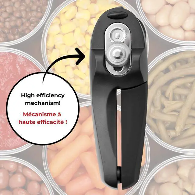 Alt view image 3 of 7 - MightiCan Can Opener, Safe Smooth-Cut Design, Holds Lid and Leaves No Sharp Edges, Comfort Grip Handle, Heavy-Duty Non-Slip Knob, 3-Year Warranty, Black