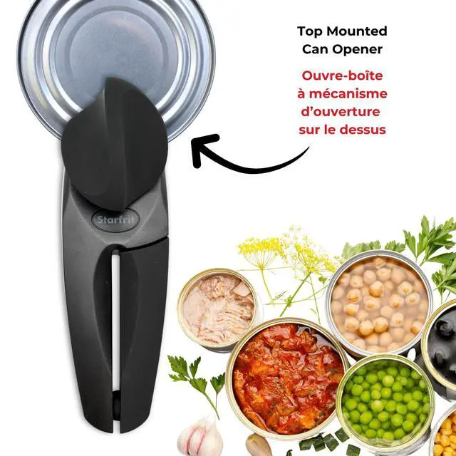 Alt view image 4 of 7 - MightiCan Can Opener, Safe Smooth-Cut Design, Holds Lid and Leaves No Sharp Edges, Comfort Grip Handle, Heavy-Duty Non-Slip Knob, 3-Year Warranty, Black