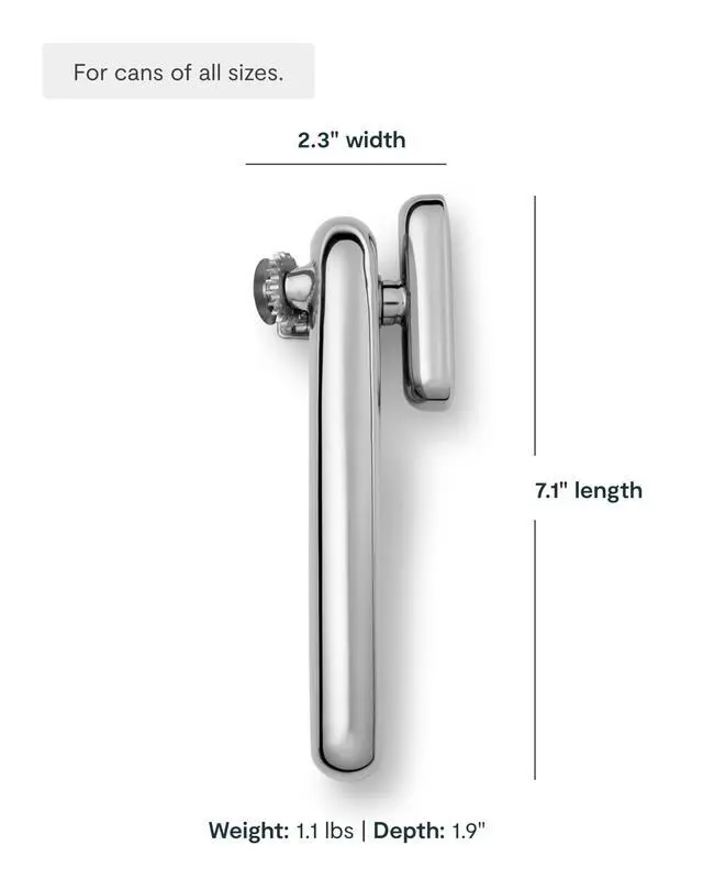Alt view image 3 of 7 - Can Opener - Non Toxic Stainless Steel - Essential Kitchen Tool - Ergonomic Handle