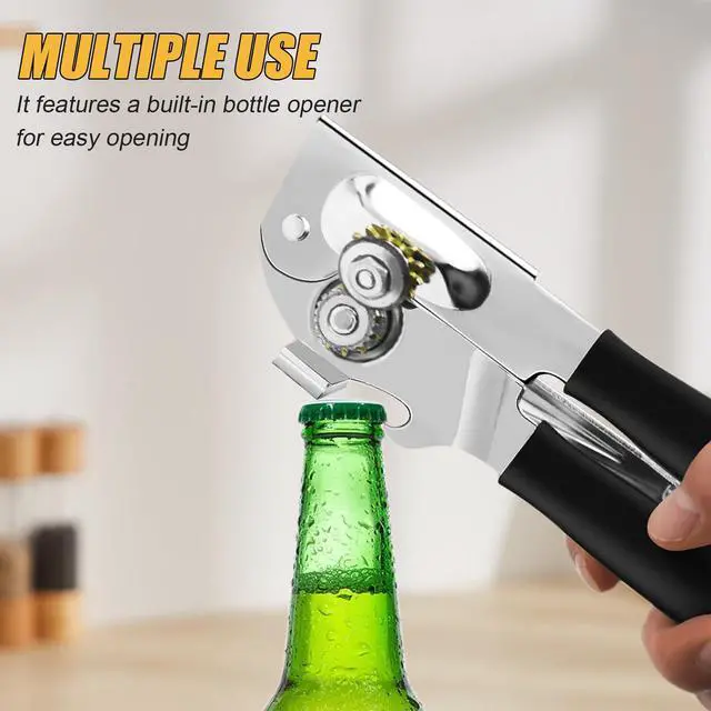 Alt view image 4 of 6 - Commercial Can Opener, Can Opener Manual Heavy Duty Easy for Big Cans with Magnet, Folding Hand Crank With Comfortable Long Handles