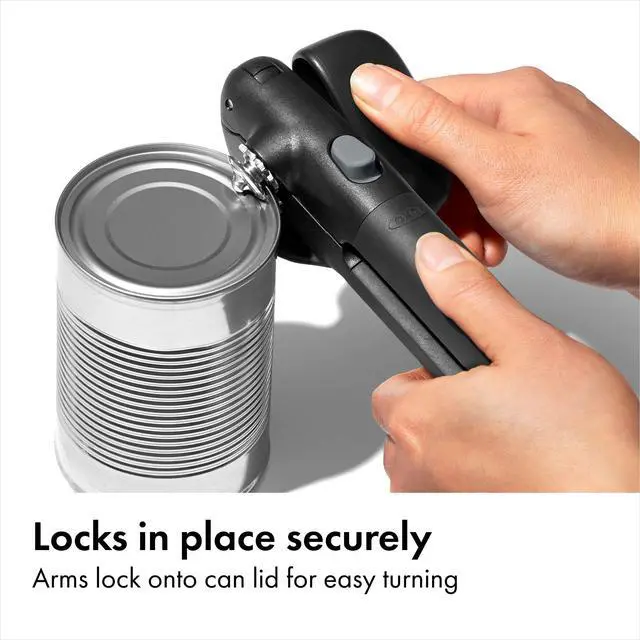 Alt view image 3 of 7 - Good Grips Lock & Go Can Opener, Manual Can Opener with Locking Arms and Easy-Release Button, Handheld Kitchen Gadget, Compact Kitchen Utensil for Everyday Use