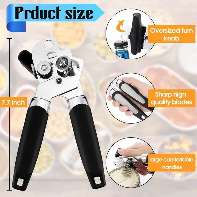 Alt view image 2 of 7 - 12 Pcs Manual Can Opener Bulk with Sharp Blade Smooth Edge Multifunctional Kitchen Gadget Handheld Openers Large Handheld Knob Can and Bottle Animals for Dorm Kitchen Essentials Gifts