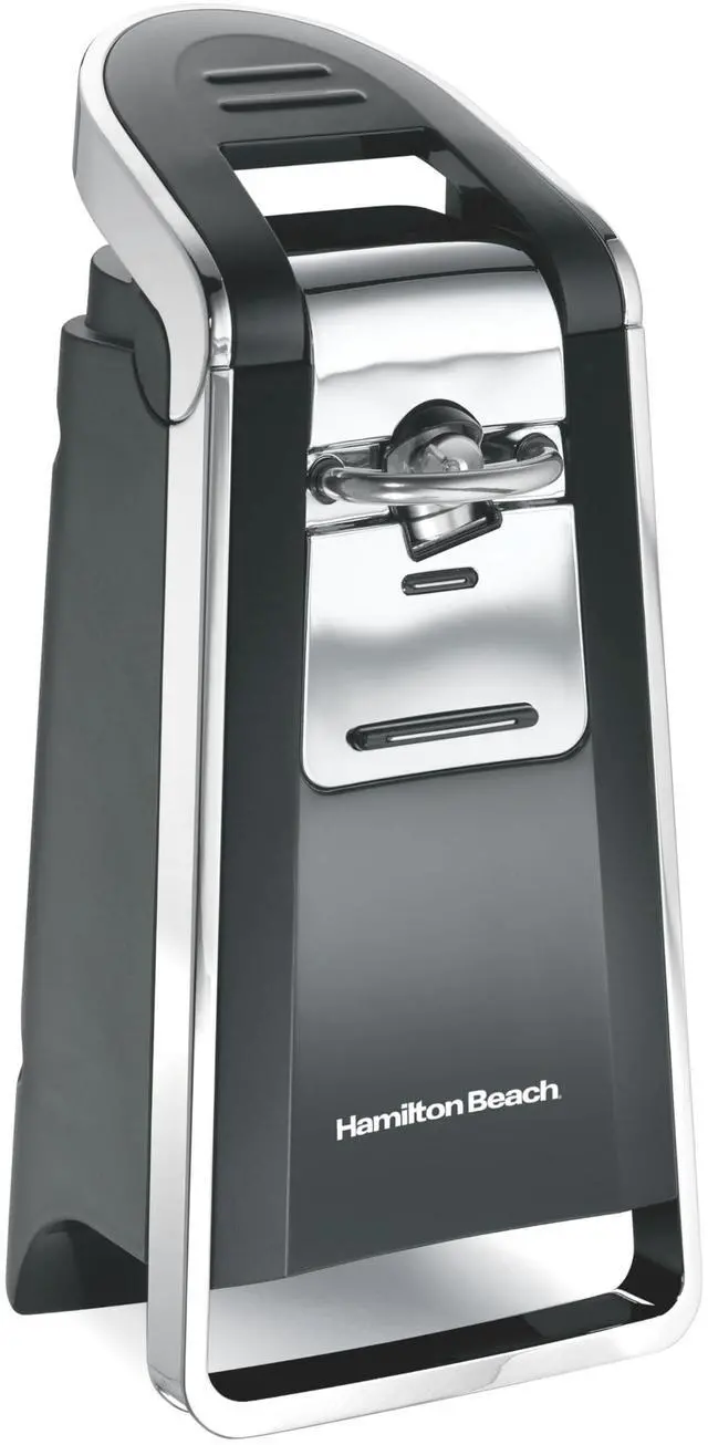 Main image of Smooth Touch Electric Automatic Can Opener with Easy Push Down Lever, Eliminates Sharp Edges, Opens All Standard-Size and Pop-Top Cans, Extra Tall, Black and Chrome (76606AG)