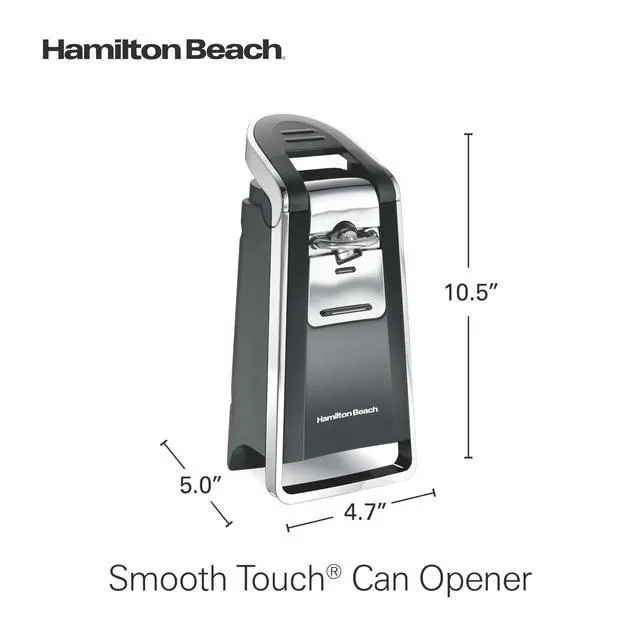 Alt view image 7 of 7 - Smooth Touch Electric Automatic Can Opener with Easy Push Down Lever, Eliminates Sharp Edges, Opens All Standard-Size and Pop-Top Cans, Extra Tall, Black and Chrome (76606AG)
