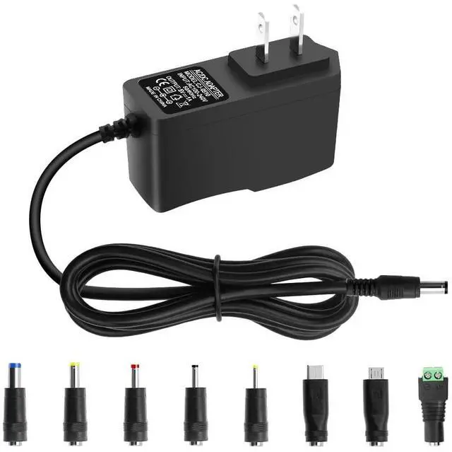 Main image of 5V 1A DC Power Supply Adapter 5W AC/DC Charger AC 100V-240V to D C 5 Volt 1Amp 0.5A Replacement Power Cord for Security Camera Baby Monitor Graco Swing TV Box Raspberry Pi Type C with 8TIPS