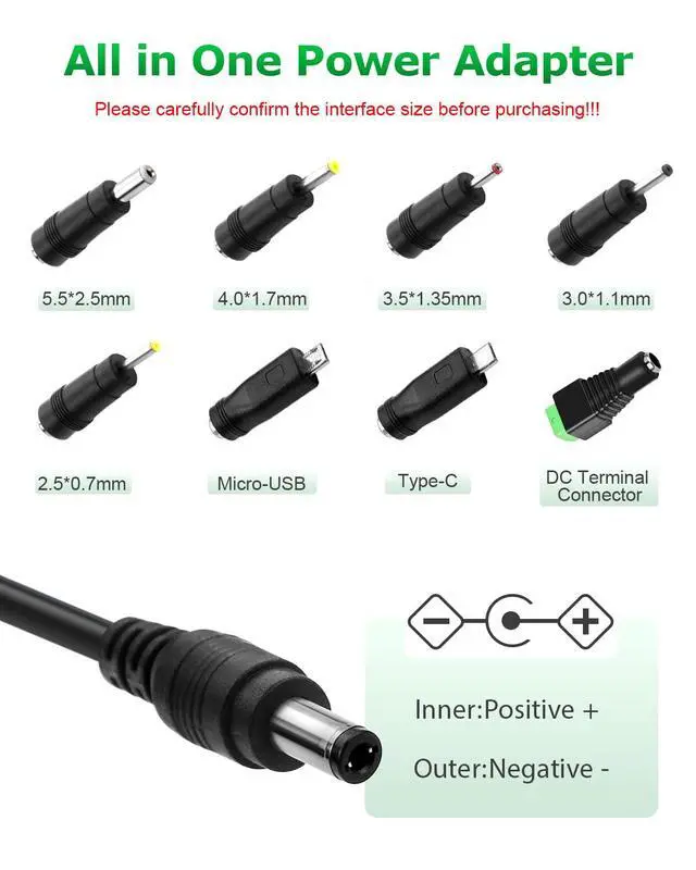 Alt view image 4 of 7 - 5V 1A DC Power Supply Adapter 5W AC/DC Charger AC 100V-240V to D C 5 Volt 1Amp 0.5A Replacement Power Cord for Security Camera Baby Monitor Graco Swing TV Box Raspberry Pi Type C with 8TIPS