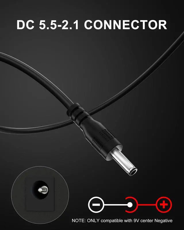 Alt view image 4 of 6 - 9V Power Supply for Guitar Pedals,Compatible with Boss PSA Adapter 9V DC for Pedals Like ME-80 ME-70 ME-25 GT-100 GT-1 GT-10 BR-80 RC-1 RC-3,5.9FT/1.8M Guitar Pedal Power Cable for Effects