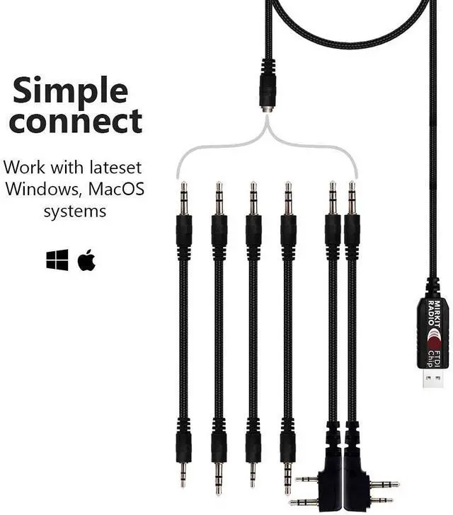 Alt view image 6 of 7 - USB Baofeng Programming Cable 6 in 1 Model 5 for Flashing Ham Radios: Baofeng Radio, Wouxun, Kenwood, Motorola, Yaesu