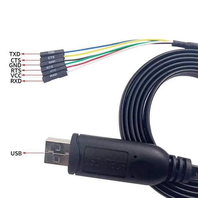 Alt view image 2 of 6 - USB to TTL Serial Cable Built-in FTDI FT232RL IC 1.8M/5.9FT