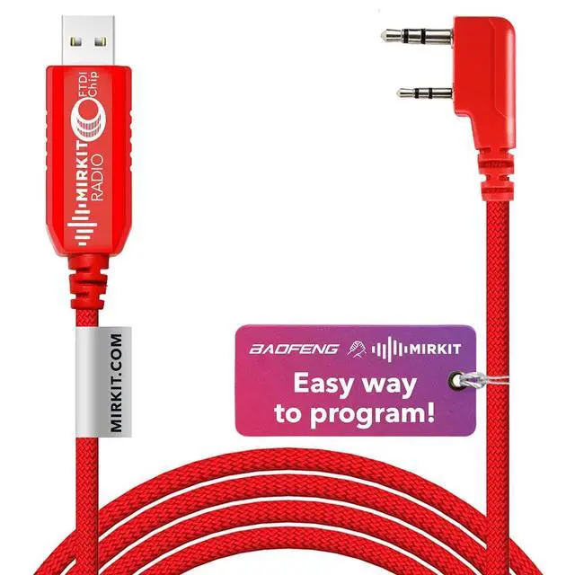 Main image of FTDI USB Programming Cable Model 3 Red for Flashing Analogue Ham Radio: Baofeng, Wouxun, Kenwood, Archell, Retevis