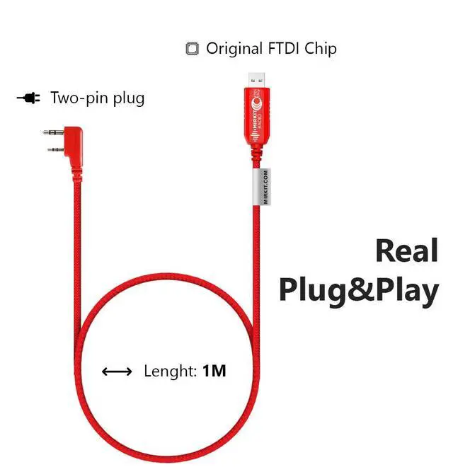 Alt view image 2 of 7 - FTDI USB Programming Cable Model 3 Red for Flashing Analogue Ham Radio: Baofeng, Wouxun, Kenwood, Archell, Retevis